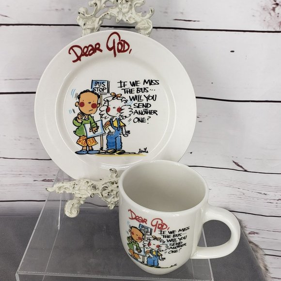 Plate Royal Norfolk Display 8" Dear God If We Miss The Bus Will You Send Another - Picture 10 of 10